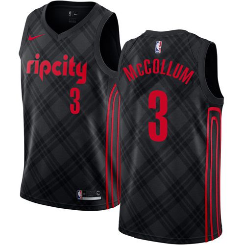 Men Portland Trail Blazers 3 Mccollum Black City Edition Nike NBA Jerseys